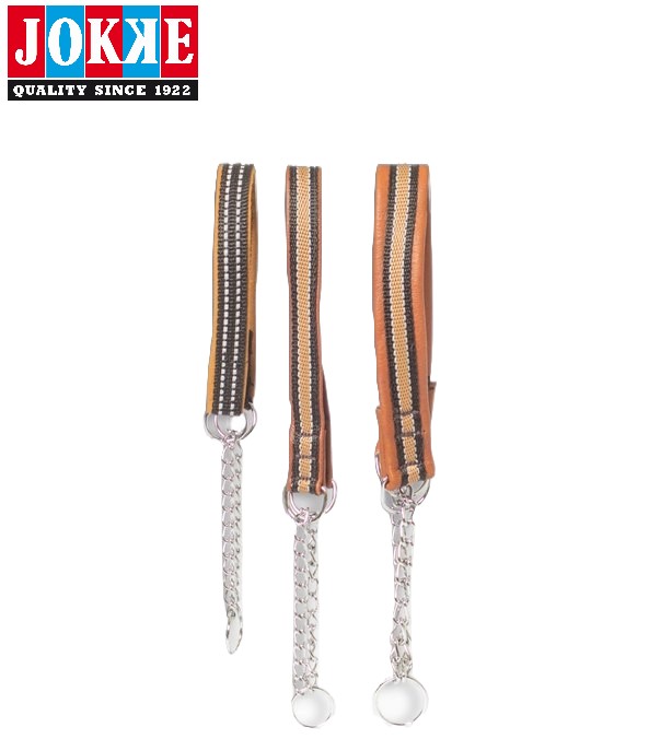 Outlet Äkäs puolikiristävä nahkapanta heijastinnauhalla, kotimainen