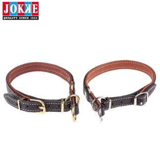 Outlet Boa täysnahkainen musta/ruskea puolikiristävä panta, kotimainen