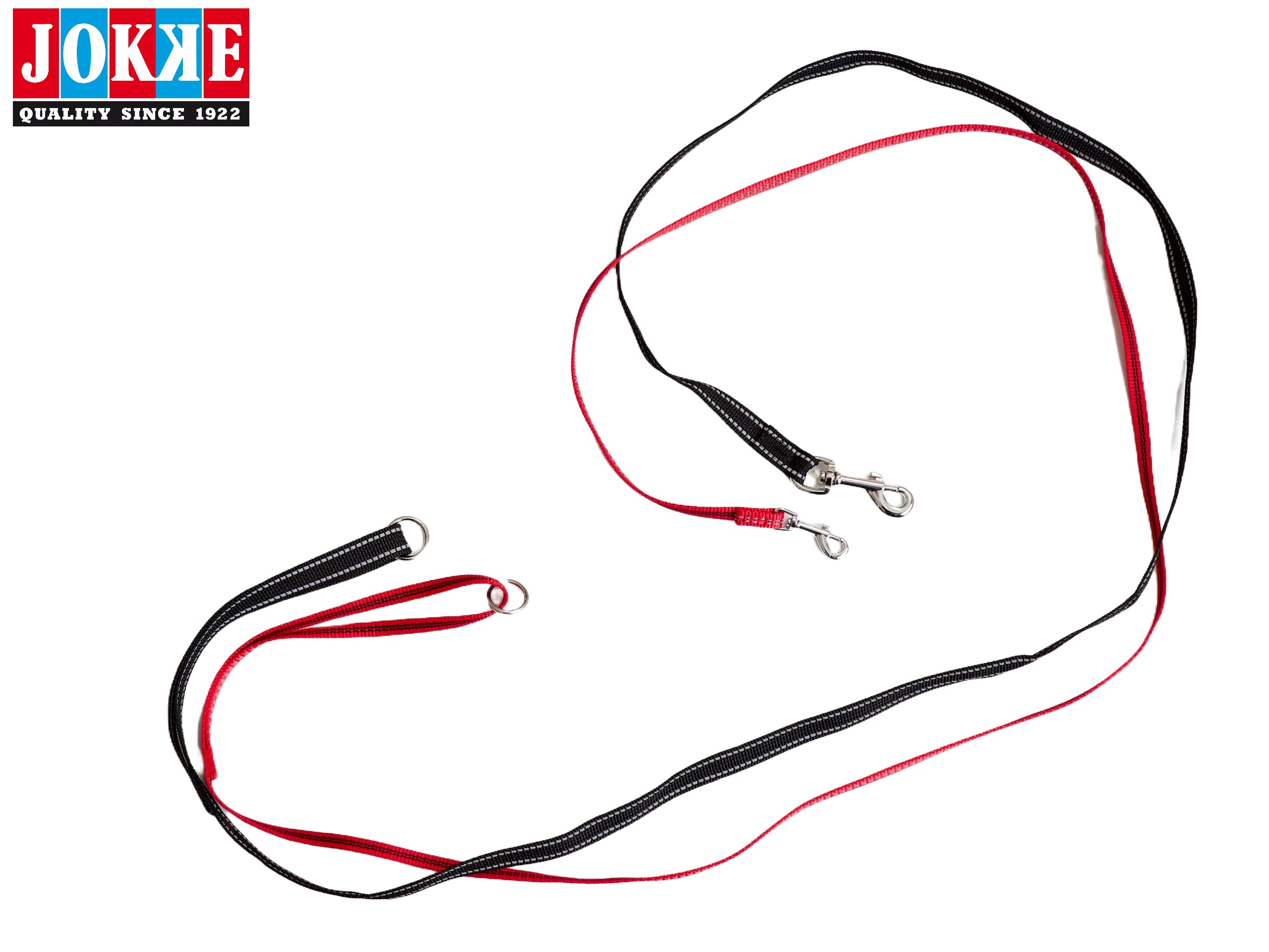 Outlet Heijastintalutin 180 cm x 10, 15 ja 20 mm, punainen ja musta , valmistettu Kälviällä