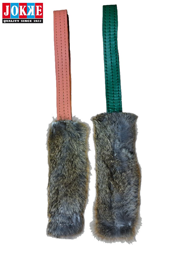 Leather Rabbit - kaninturkispatukka nahkaisella kädensijalla 40 cm x 2 cm, josta puruosa 20 cm, sisällä vinku.